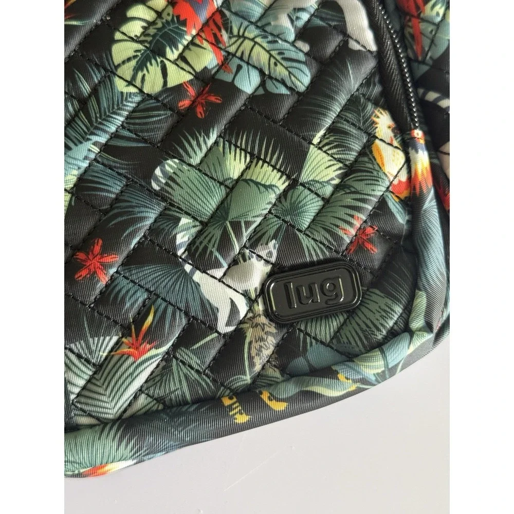 LUG NWT Carousel XL Wildlife‎ Black Crossbody Bag RFID Pockets Quilted Purse